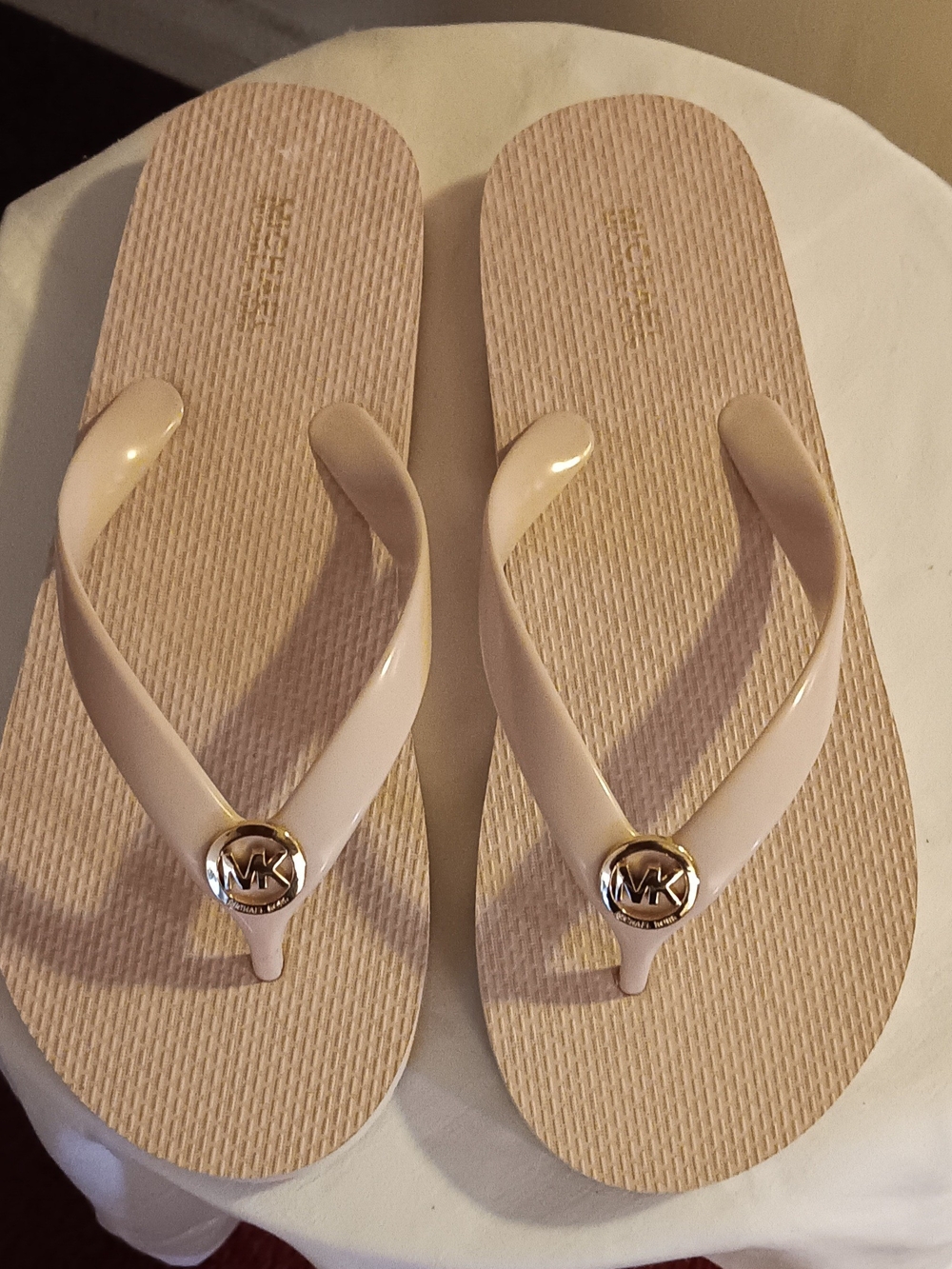 Michael Kors Blush Pink Logo Jelly Flip Flop Sandals